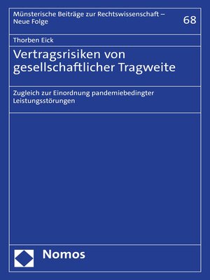 cover image of Vertragsrisiken von gesellschaftlicher Tragweite